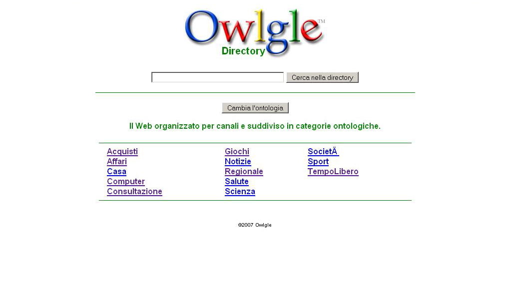 Screenshot del prototipo di Owlgle